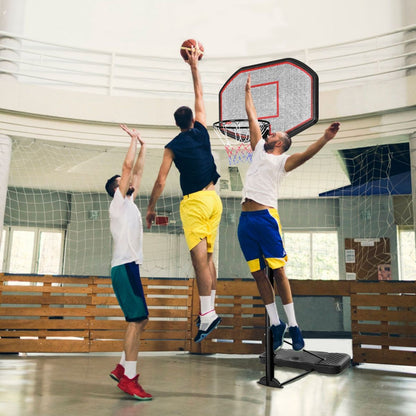 Panier De Basket Sur Pied Réglable Avec 2 Roues Hauteur Réglable 220-305Cm Base Remplissable Pour Enfants Ados Adultes